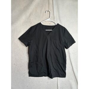 Scrubstar Mens V-Neck Scrub Top Black Short Sleeve 3-Pocket WM00T872 Size S